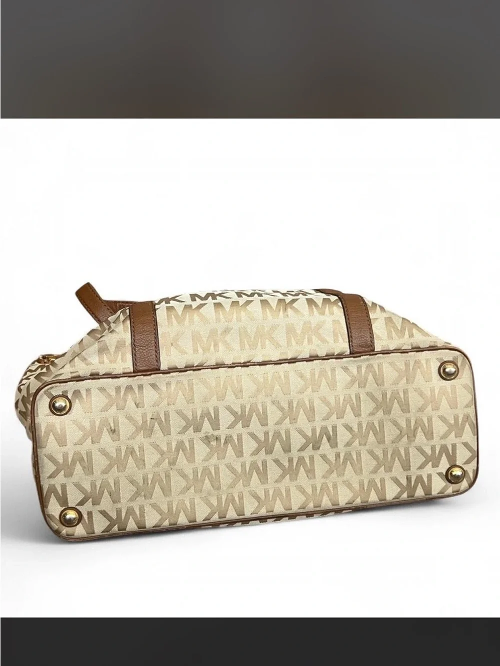 Michael Kors Large Canvas MK Logo Tote - Picture 3 of 6